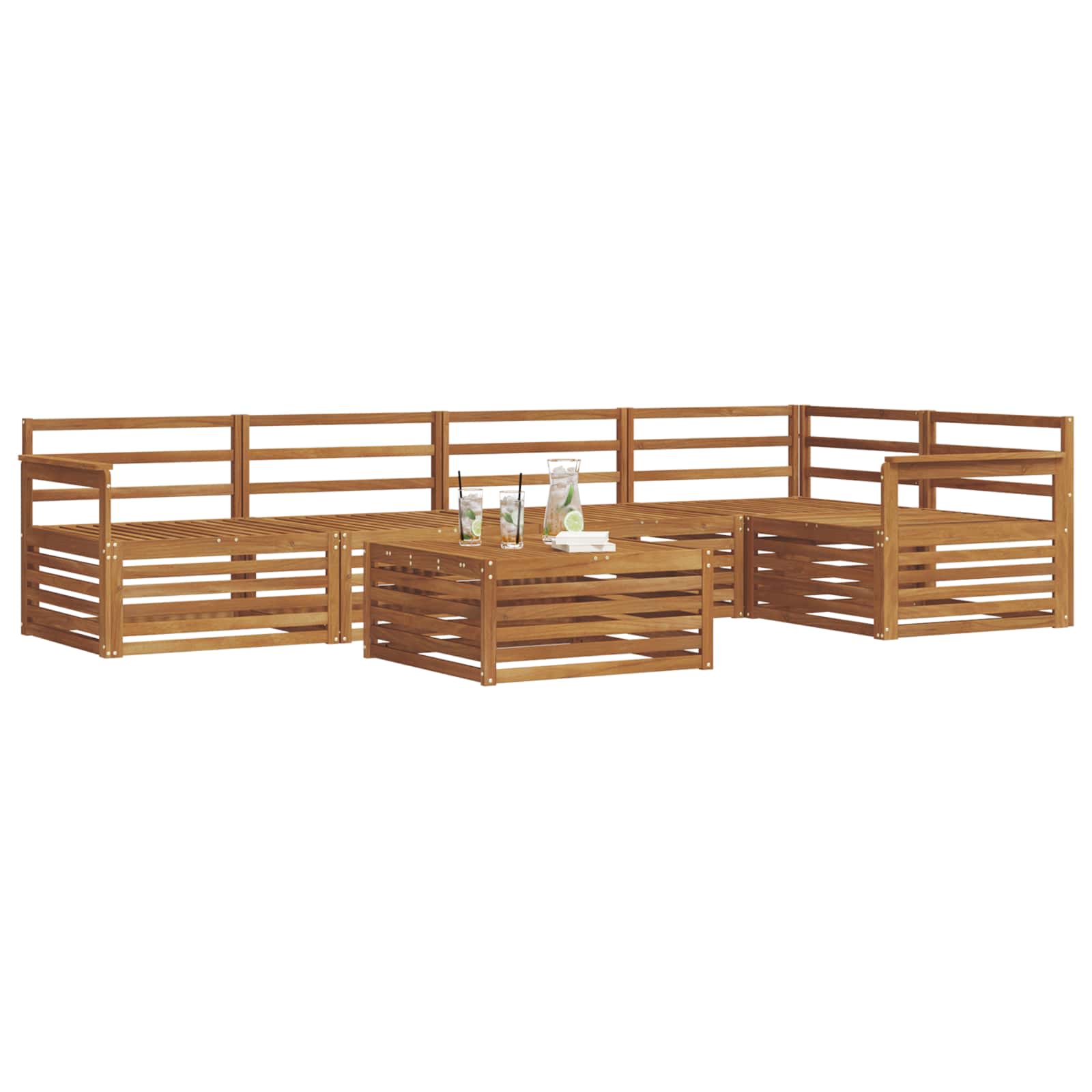 vidaXL Zestaw sof na zewnątrz 6 pcs Naturalny