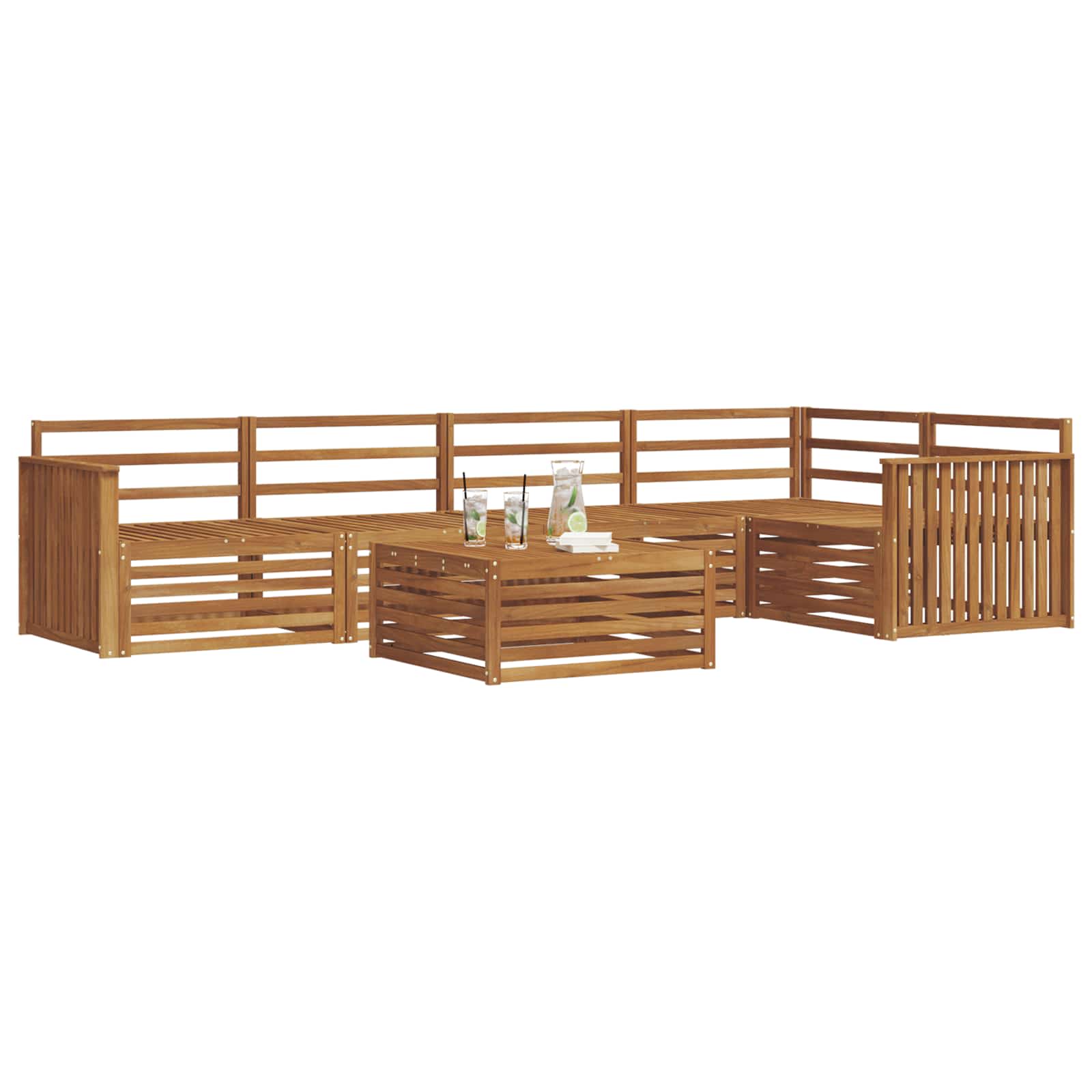 vidaXL Zestaw sof na zewnątrz 6 pcs Naturalny