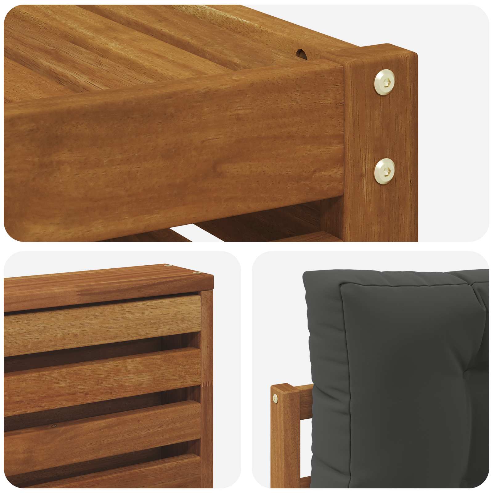 vidaXL Zestaw sof na zewnątrz z poduszką 6 pcs Naturalny i Antracytowy
