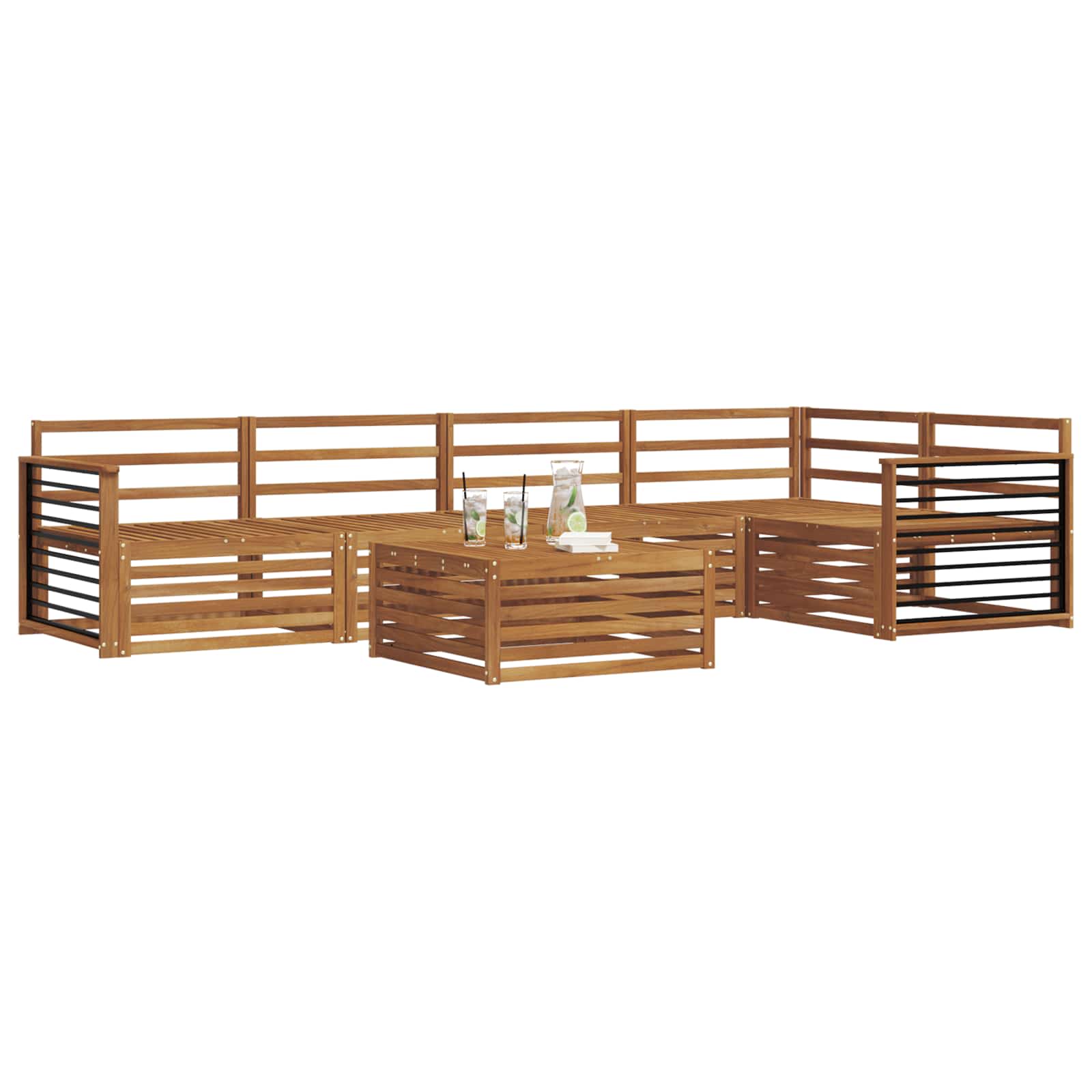 vidaXL Zestaw sof na zewnątrz 6 pcs Naturalny