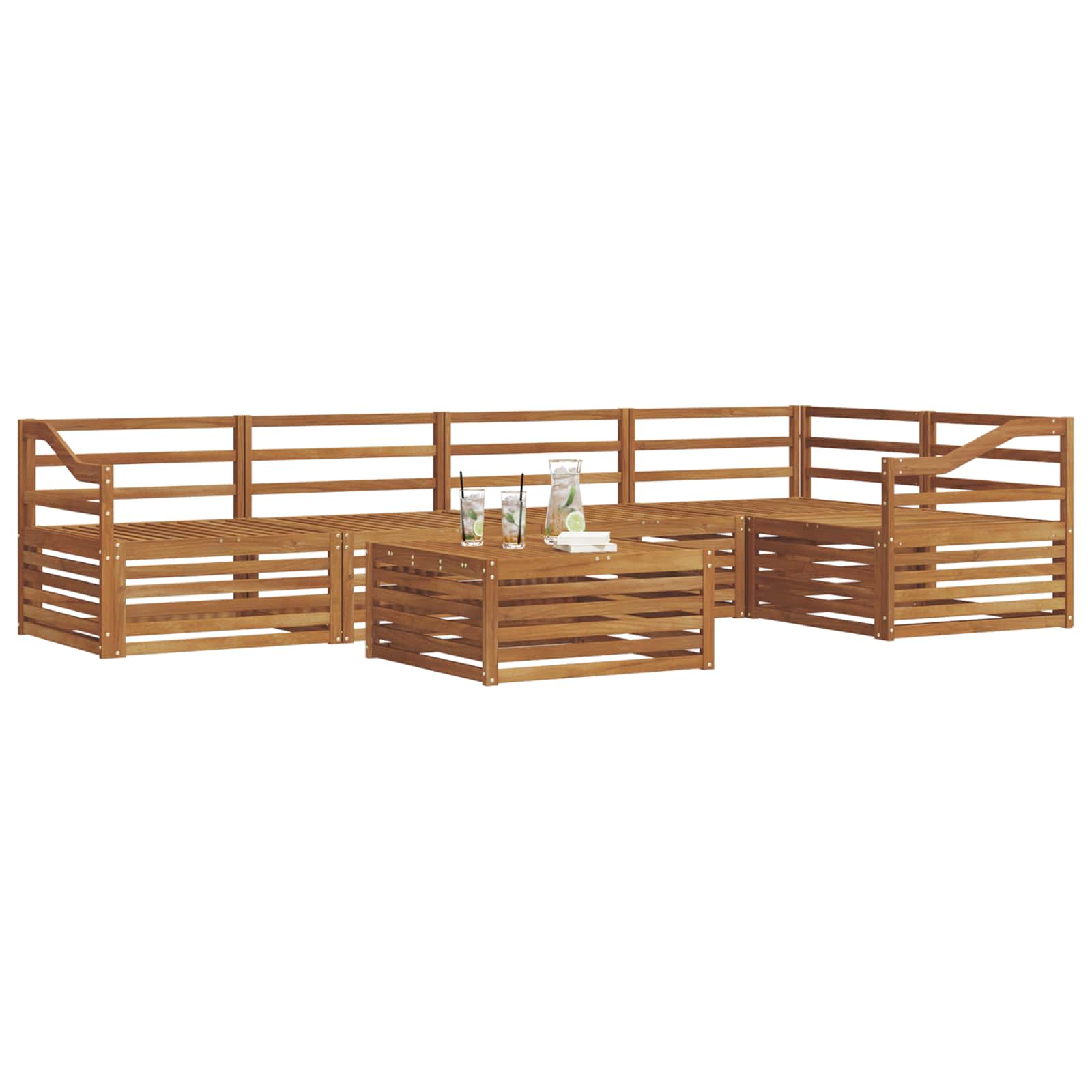 vidaXL Zestaw sof na zewnątrz 6 pcs Naturalny