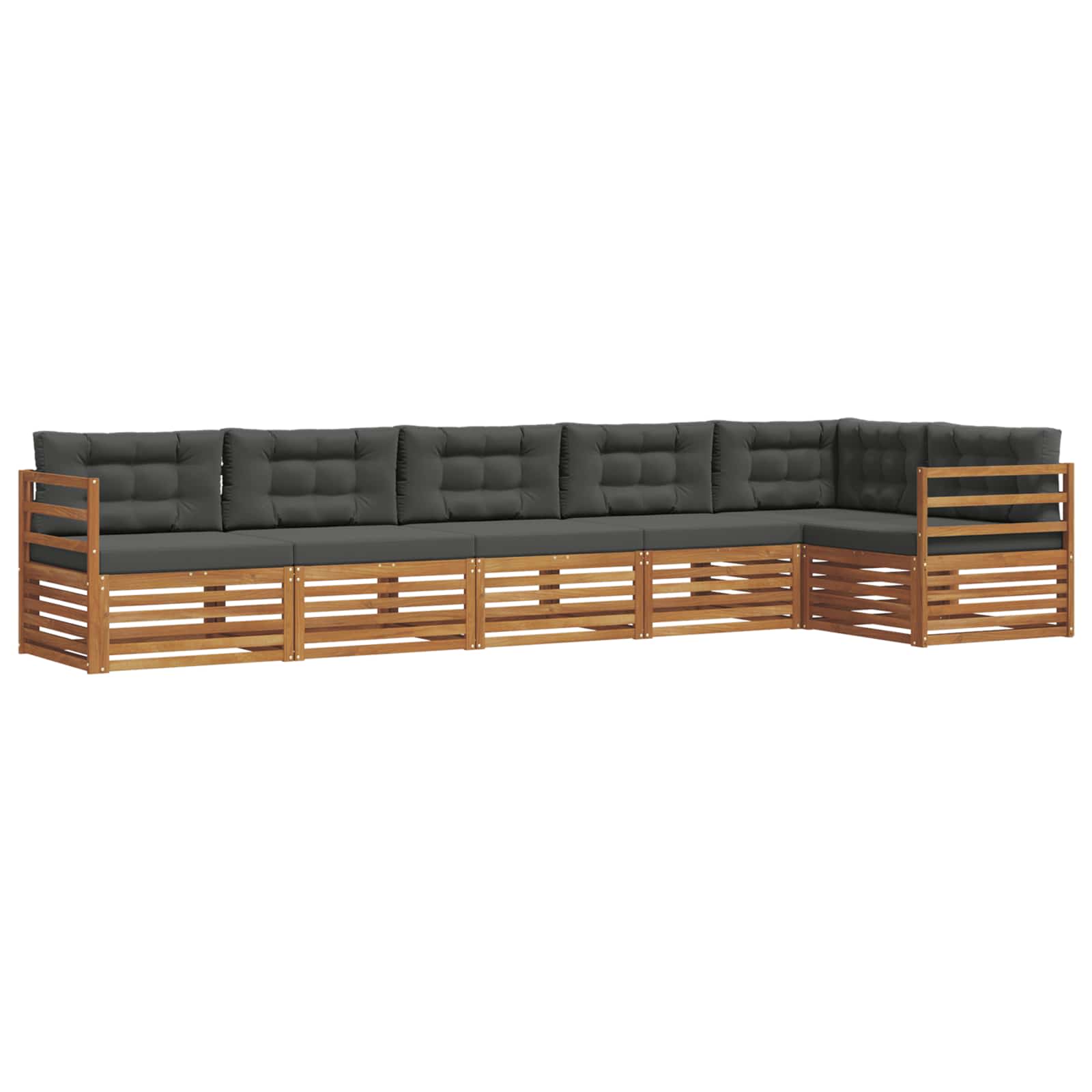 vidaXL Zestaw sof na zewnątrz z poduszką 6 pcs Naturalny i Antracytowy
