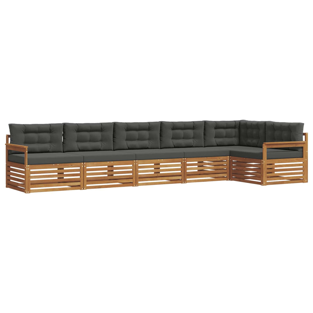 vidaXL Zestaw sof na zewnątrz z poduszką 6 pcs Naturalny i Antracytowy
