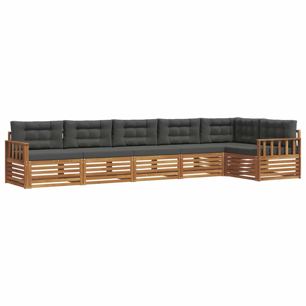 vidaXL Zestaw sof na zewnątrz z poduszką 6 pcs Naturalny i Antracytowy