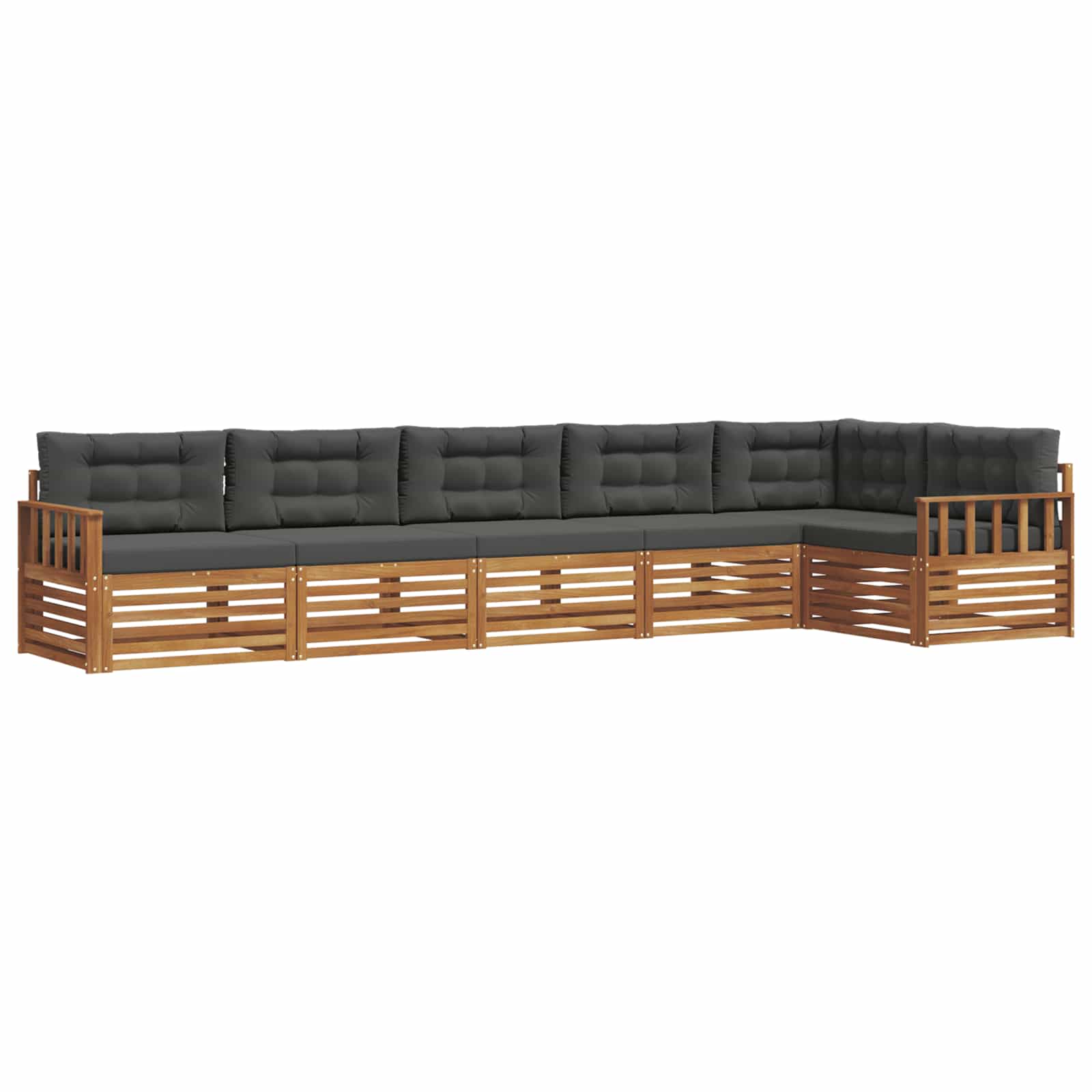 vidaXL Zestaw sof na zewnątrz z poduszką 6 pcs Naturalny i Antracytowy