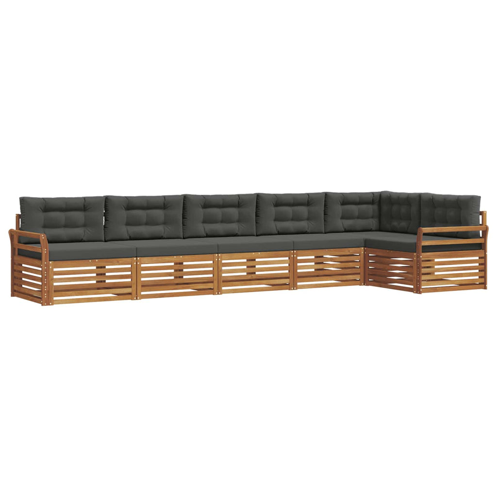 vidaXL Zestaw sof na zewnątrz z poduszką 6 pcs Naturalny i Antracytowy