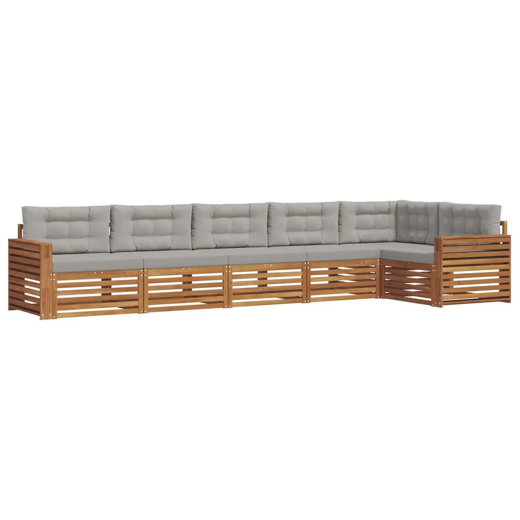 vidaXL Zestaw sof na zewnątrz 6 pcs Naturalny i Jasny Szary
