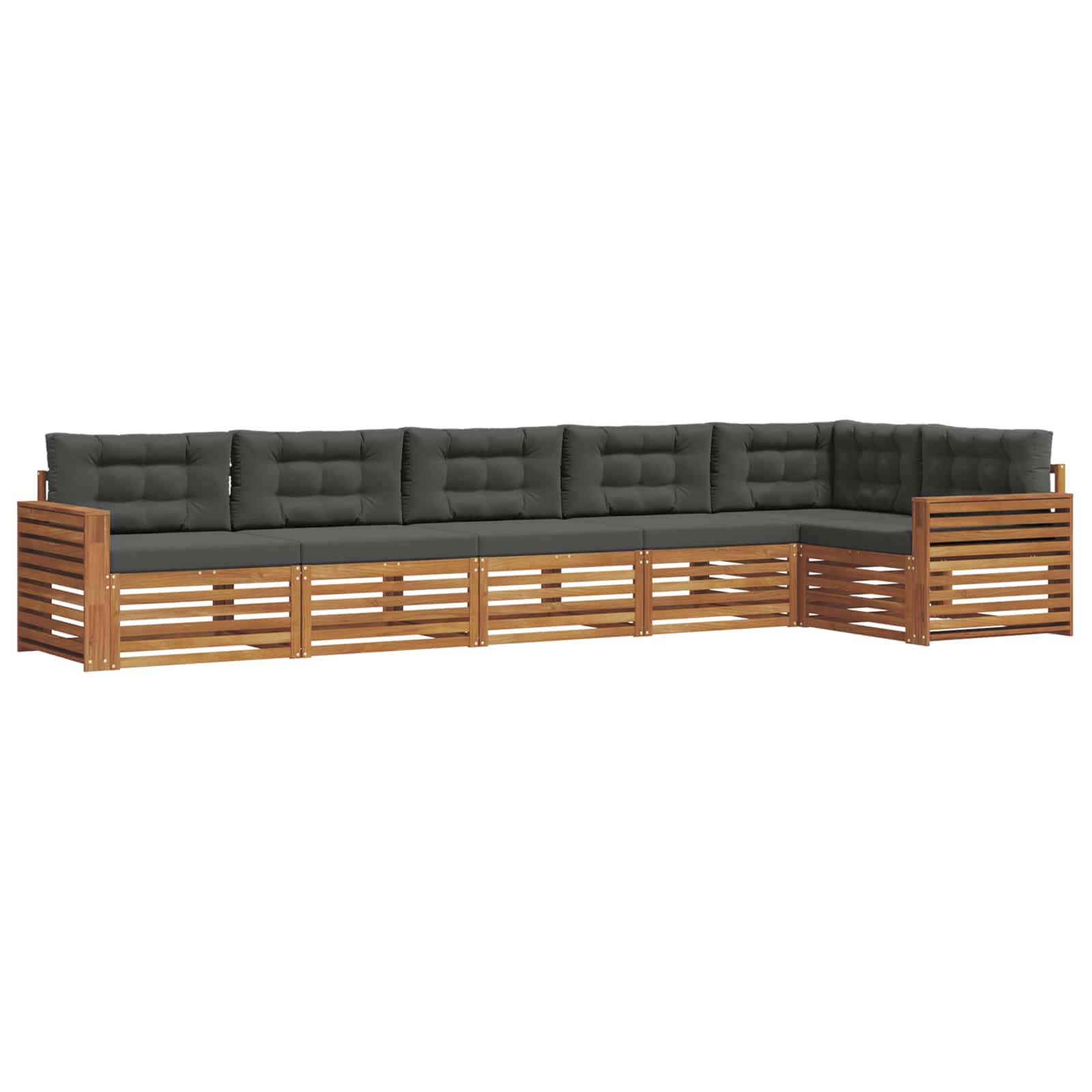 vidaXL Zestaw sof na zewnątrz z poduszką 6 pcs Naturalny i Antracytowy