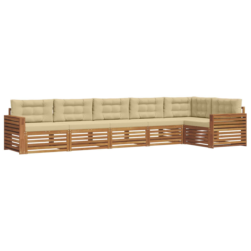 vidaXL Zestaw sof na zewnątrz z poduszką 6 pcs Naturalny i Beżowy