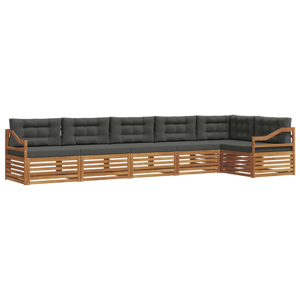 vidaXL Zestaw sof na zewnątrz z poduszką 6 pcs Naturalny i Antracytowy
