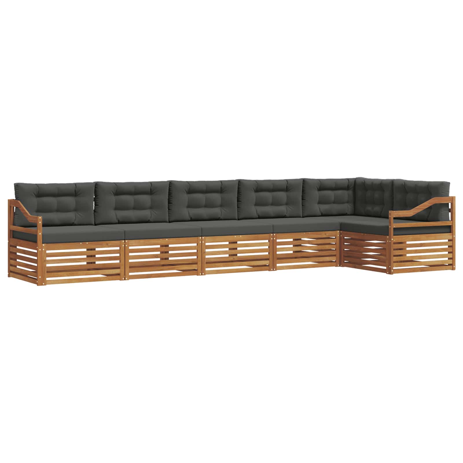 vidaXL Zestaw sof na zewnątrz z poduszką 6 pcs Naturalny i Antracytowy