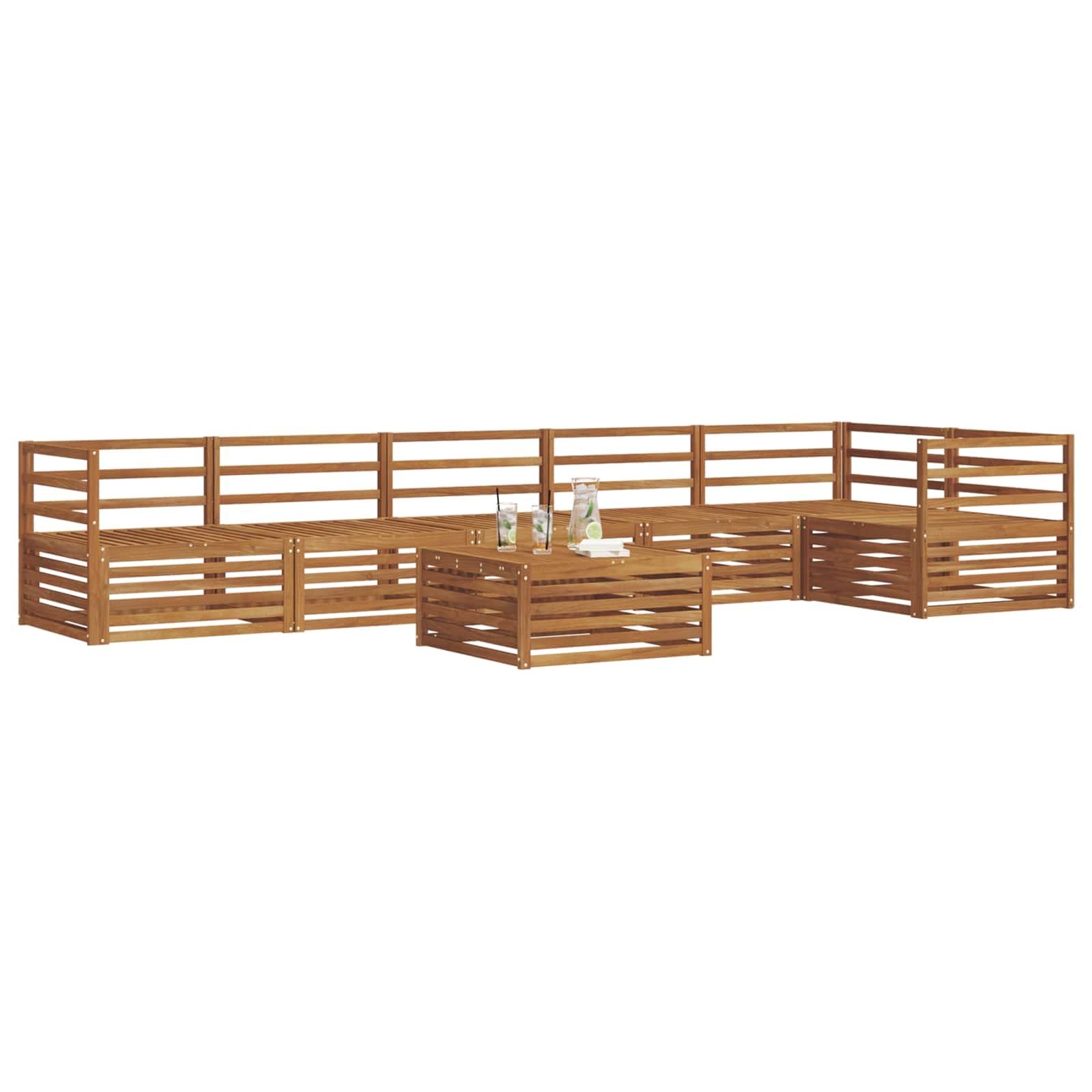 vidaXL Zestaw sof na zewnątrz 7 pcs Naturalny