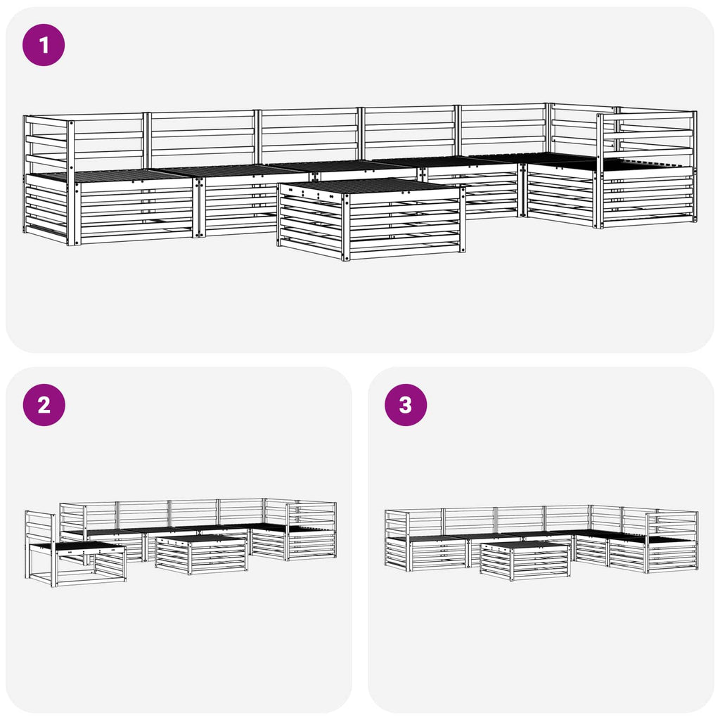 vidaXL Zestaw sof na zewnątrz 7 pcs Naturalny