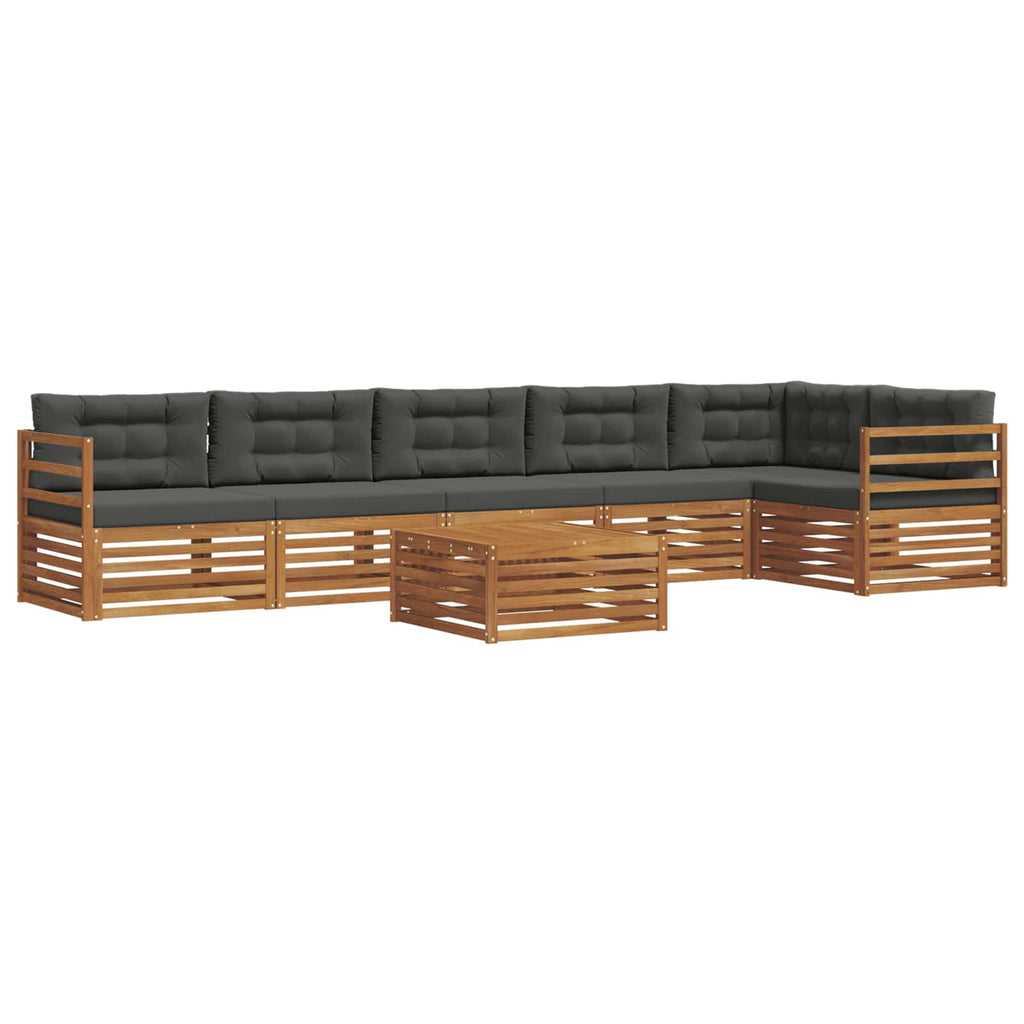 vidaXL Zestaw sof na zewnątrz z poduszką 7 pcs Naturalny i Antracytowy