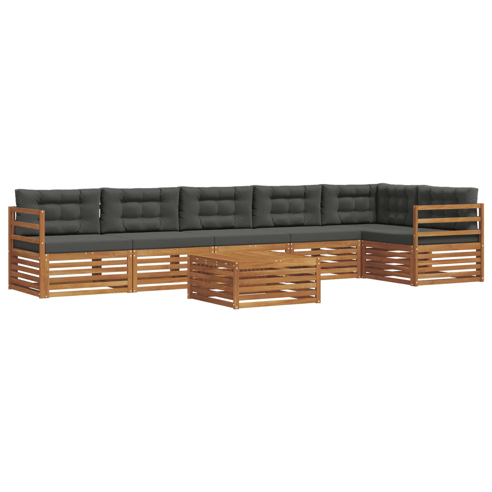 vidaXL Zestaw sof na zewnątrz z poduszką 7 pcs Naturalny i Antracytowy