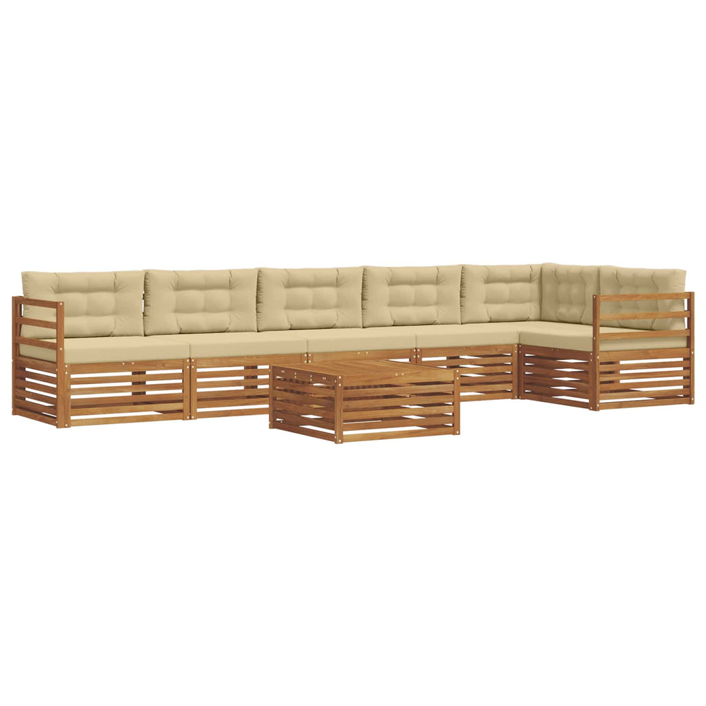 vidaXL Zestaw sof na zewnątrz z poduszką 7 pcs Naturalny i Beżowy