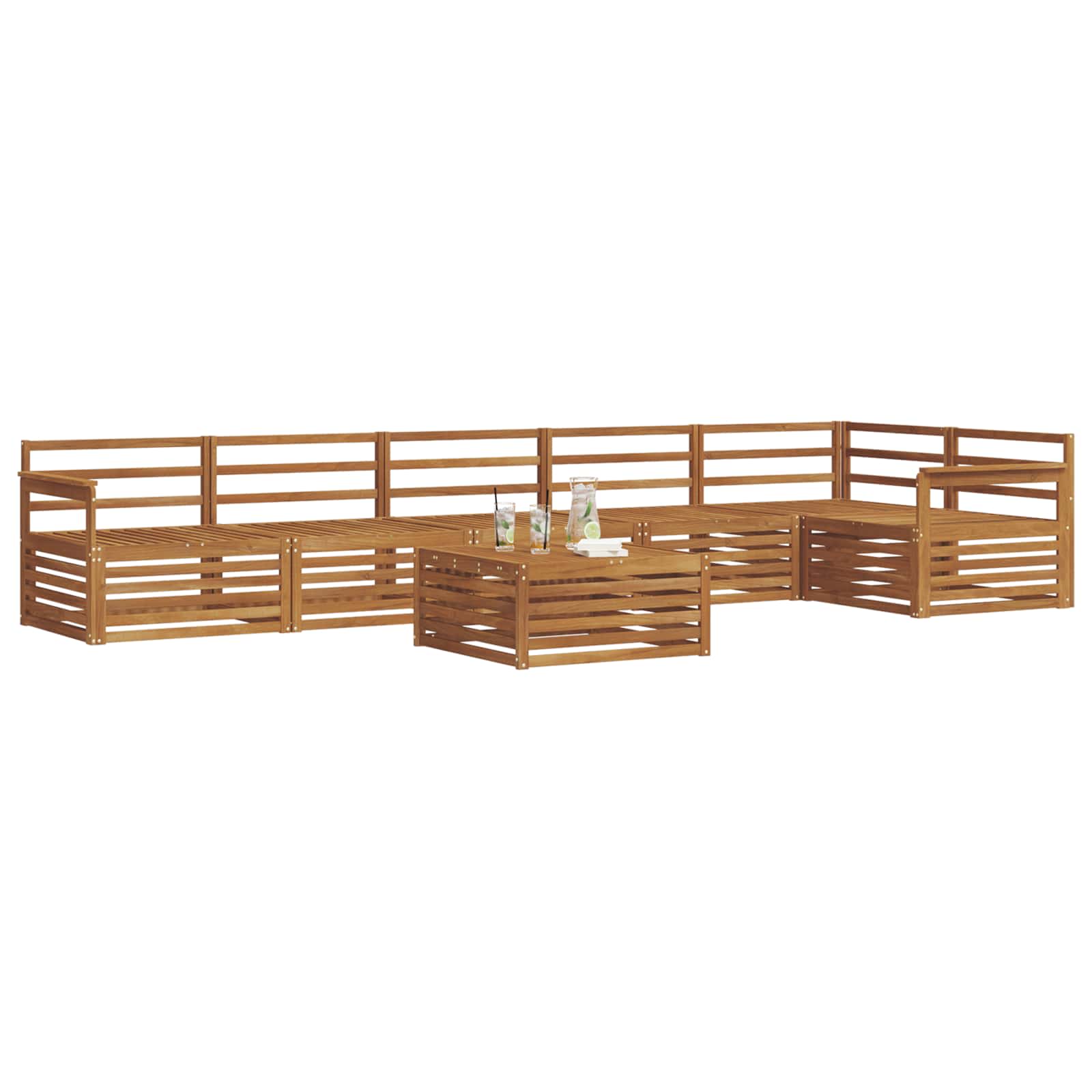vidaXL Zestaw sof na zewnątrz 7 pcs Naturalny
