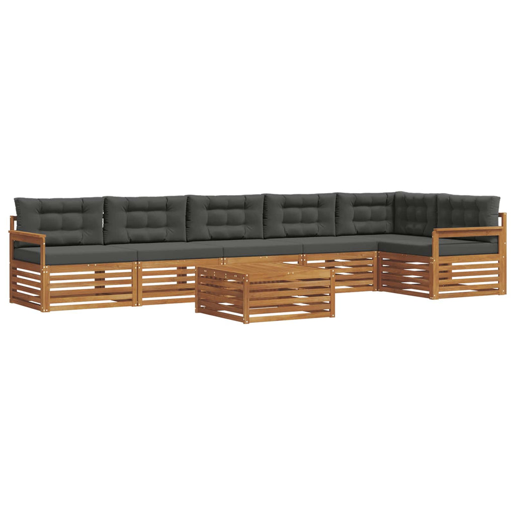 vidaXL Zestaw sof na zewnątrz z poduszką 7 pcs Naturalny i Antracytowy