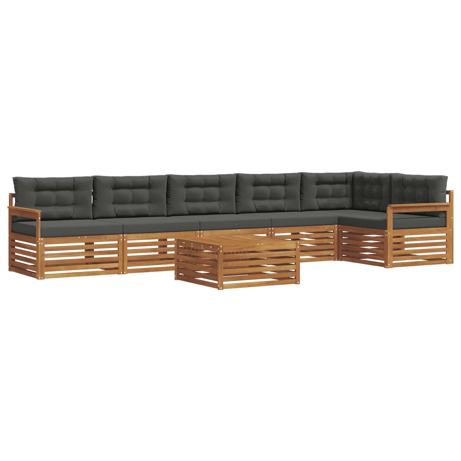 vidaXL Zestaw sof na zewnątrz z poduszką 7 pcs Naturalny i Antracytowy