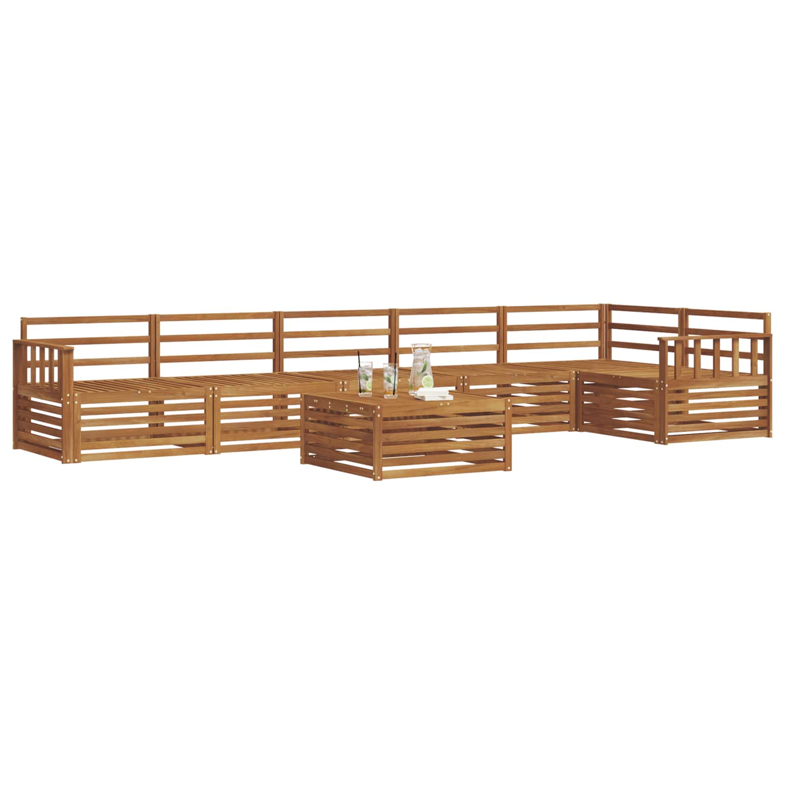 vidaXL Zestaw sof na zewnątrz 7 pcs Naturalny