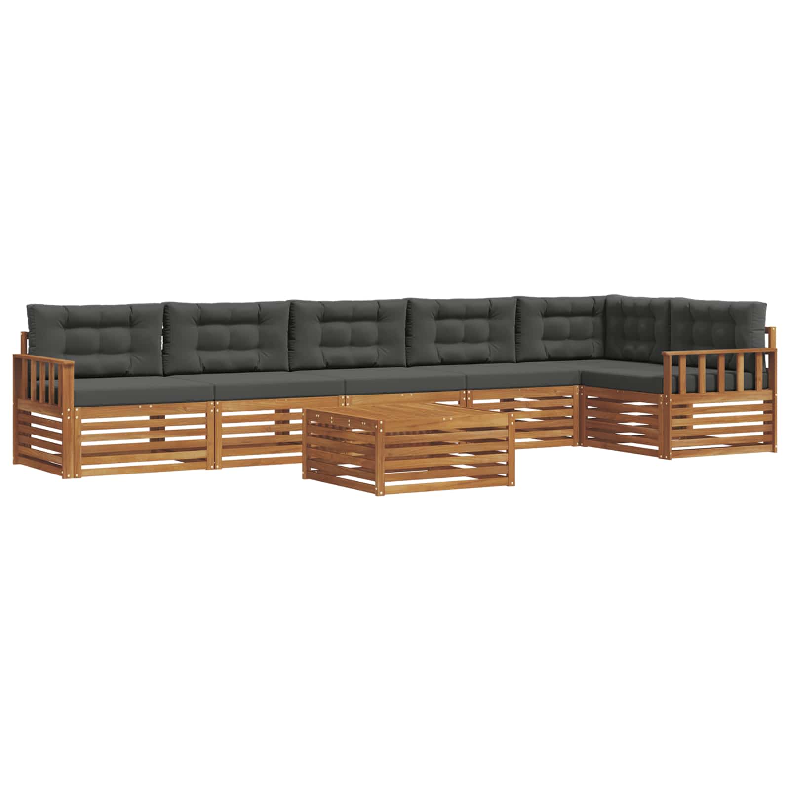 vidaXL Zestaw sof na zewnątrz z poduszką 7 pcs Naturalny i Antracytowy