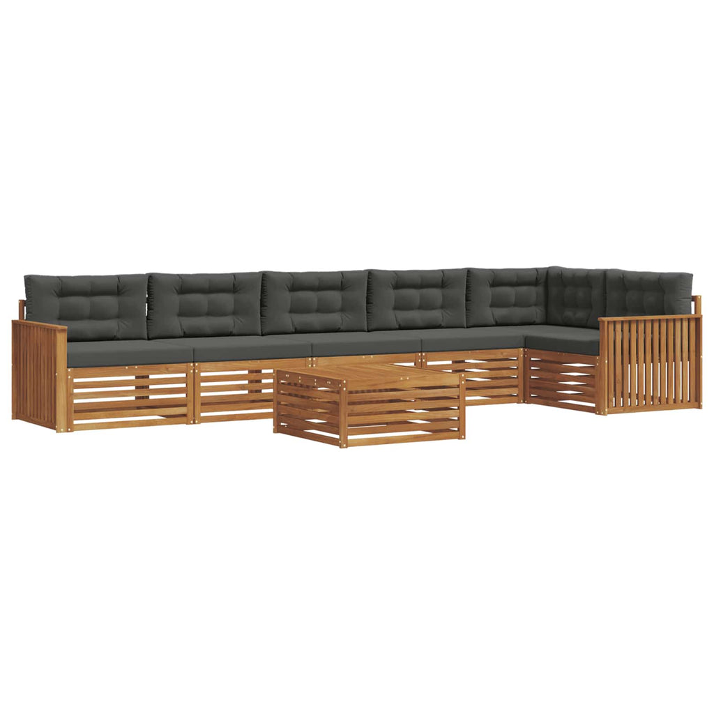 vidaXL Zestaw sof na zewnątrz z poduszką 7 pcs Naturalny i Antracytowy
