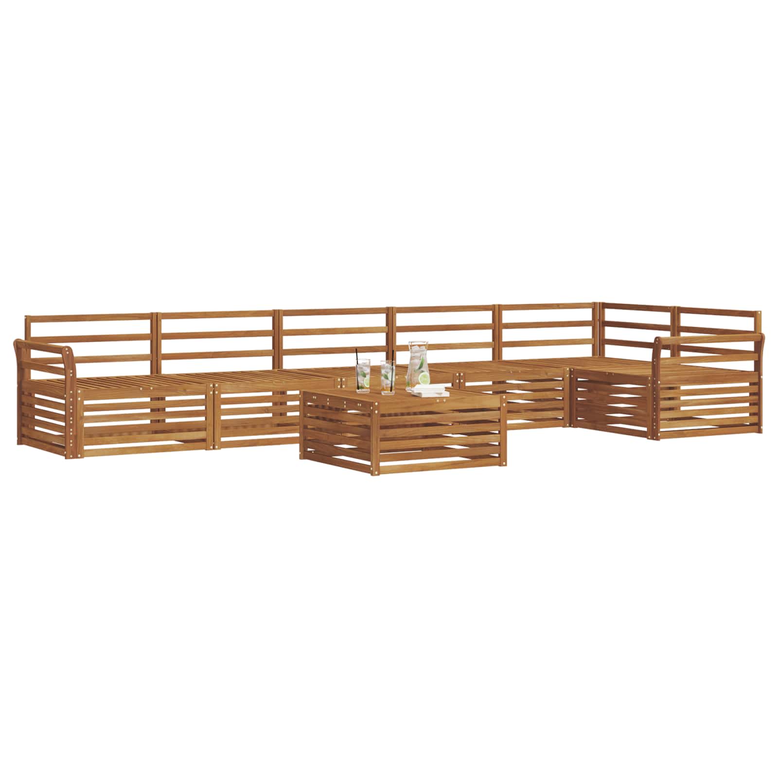 vidaXL Zestaw sof na zewnątrz 7 pcs Naturalny