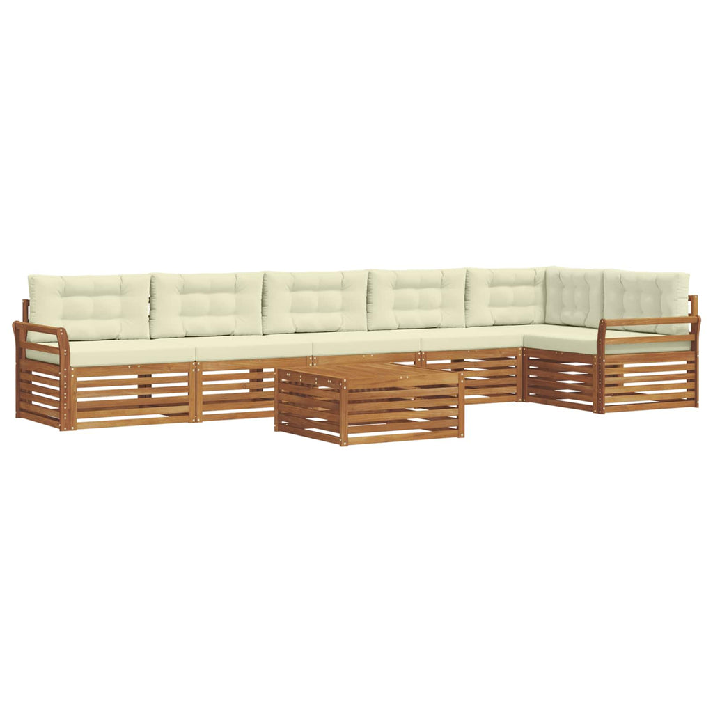 vidaXL Zestaw sof na zewnątrz z poduszką 7 pcs Naturalny i Kremowy