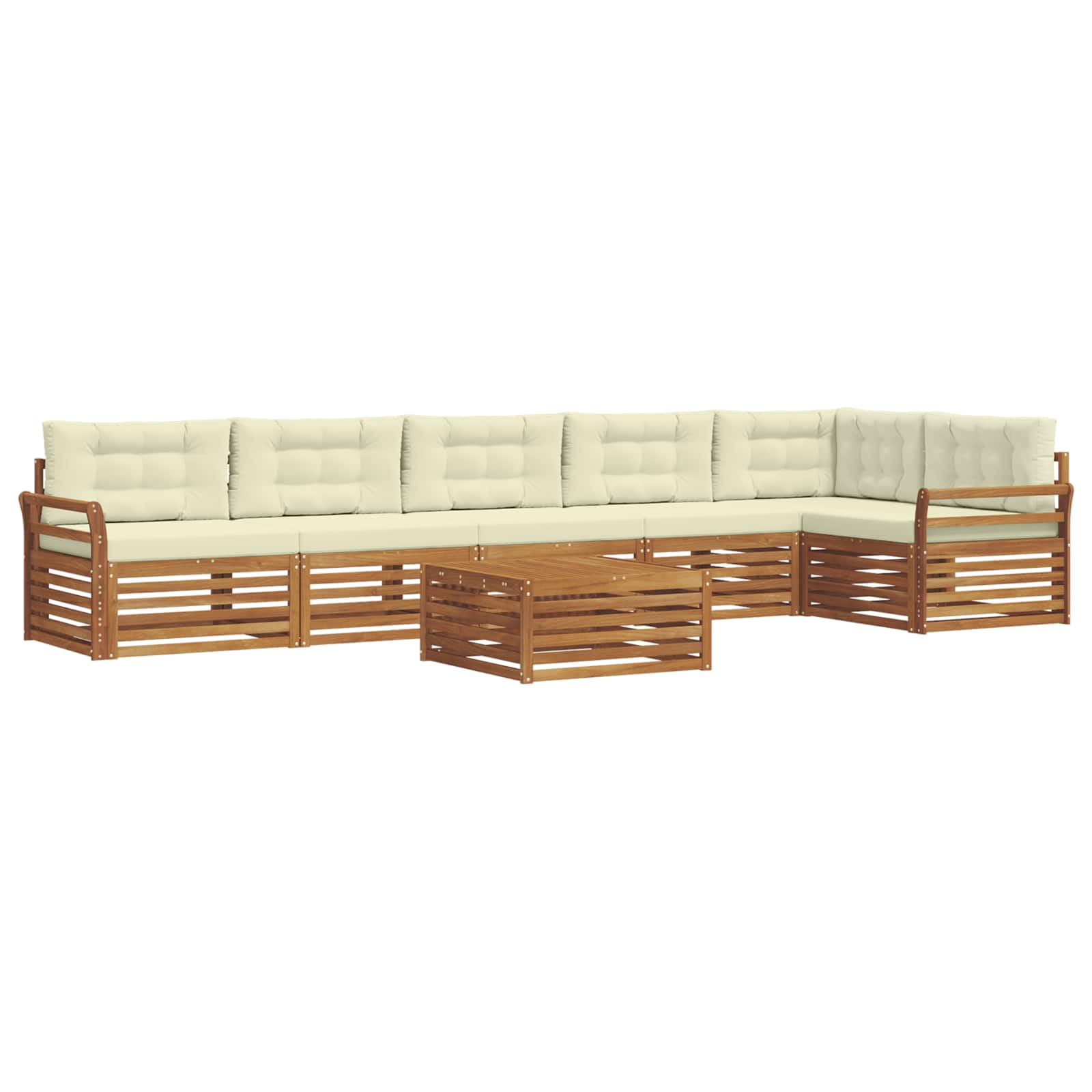vidaXL Zestaw sof na zewnątrz z poduszką 7 pcs Naturalny i Kremowy