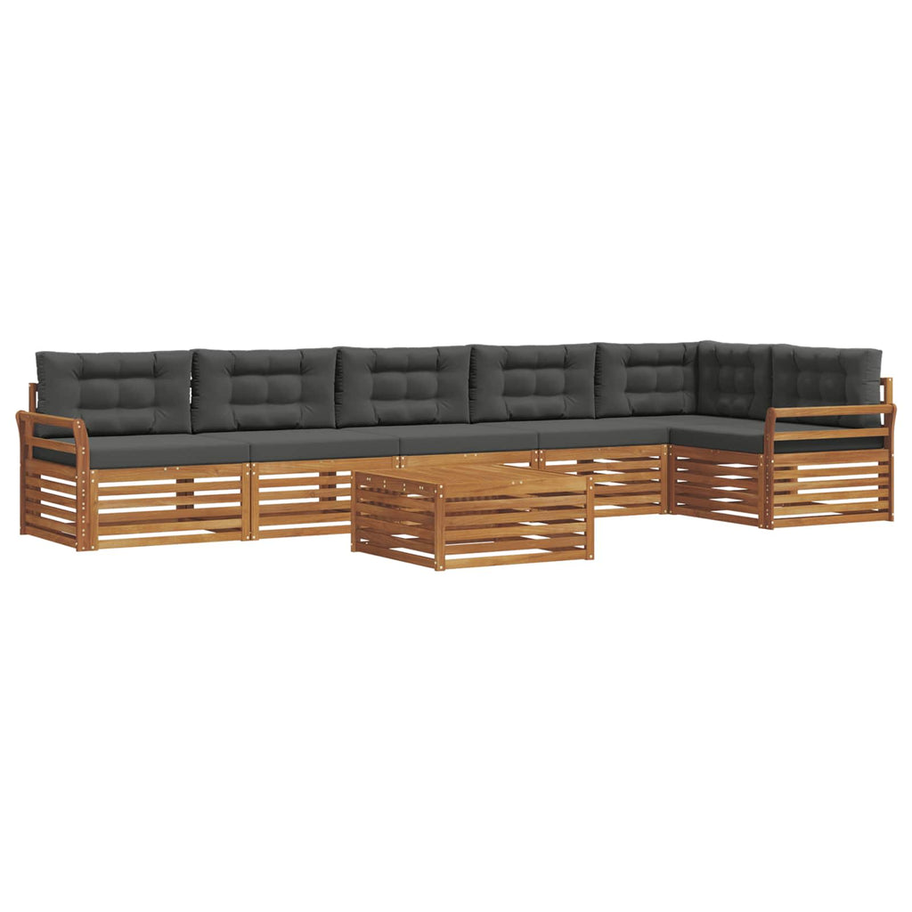 vidaXL Zestaw sof na zewnątrz z poduszką 7 pcs Naturalny i Antracytowy