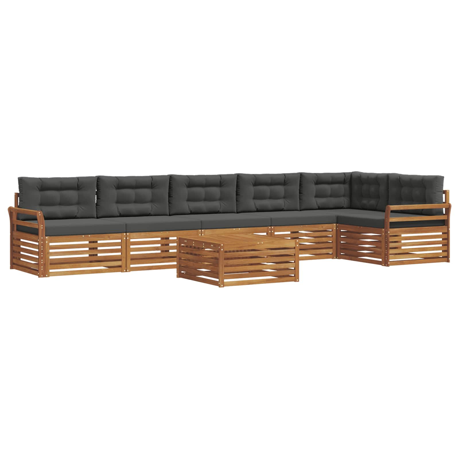 vidaXL Zestaw sof na zewnątrz z poduszką 7 pcs Naturalny i Antracytowy