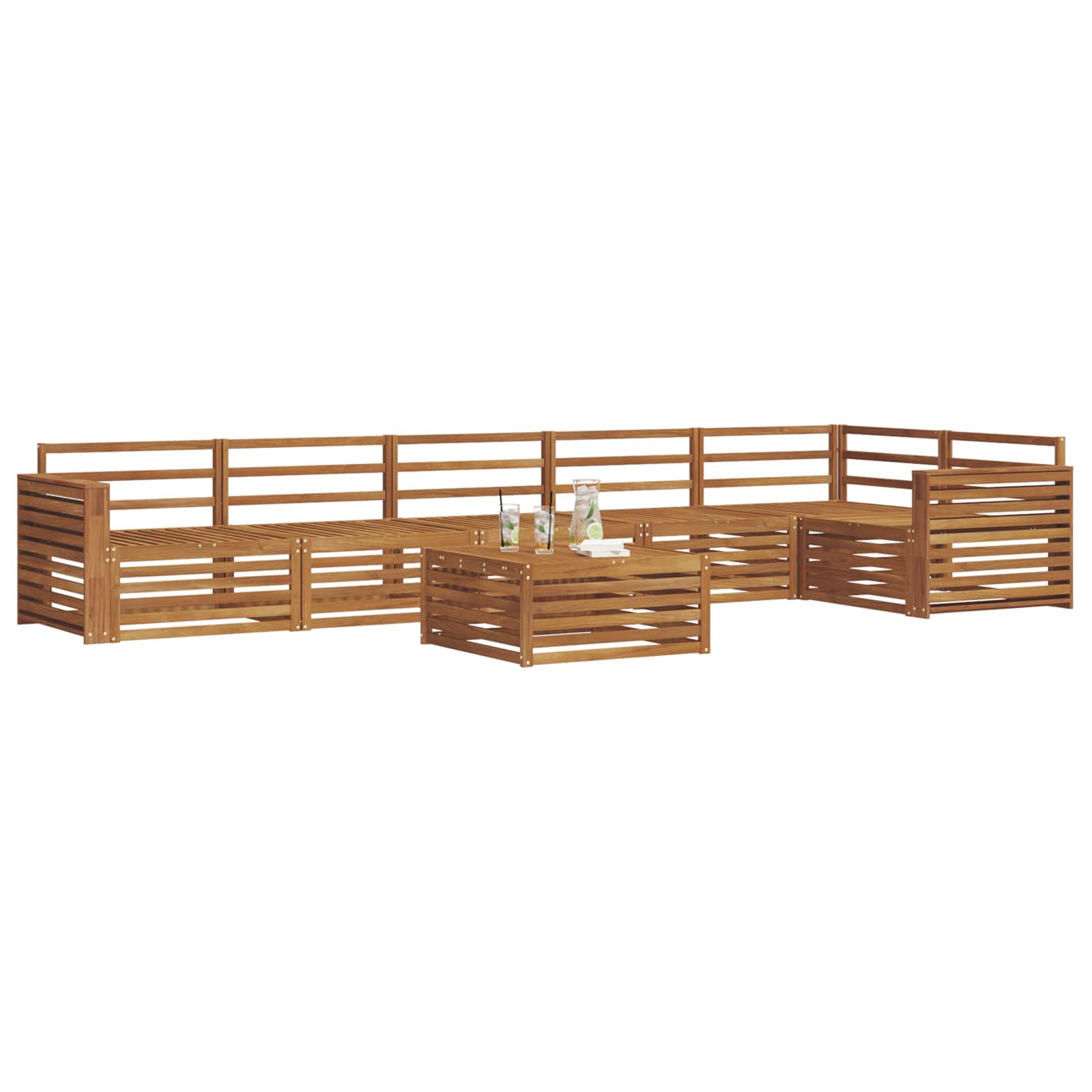 vidaXL Zestaw sof na zewnątrz 7 pcs Naturalny