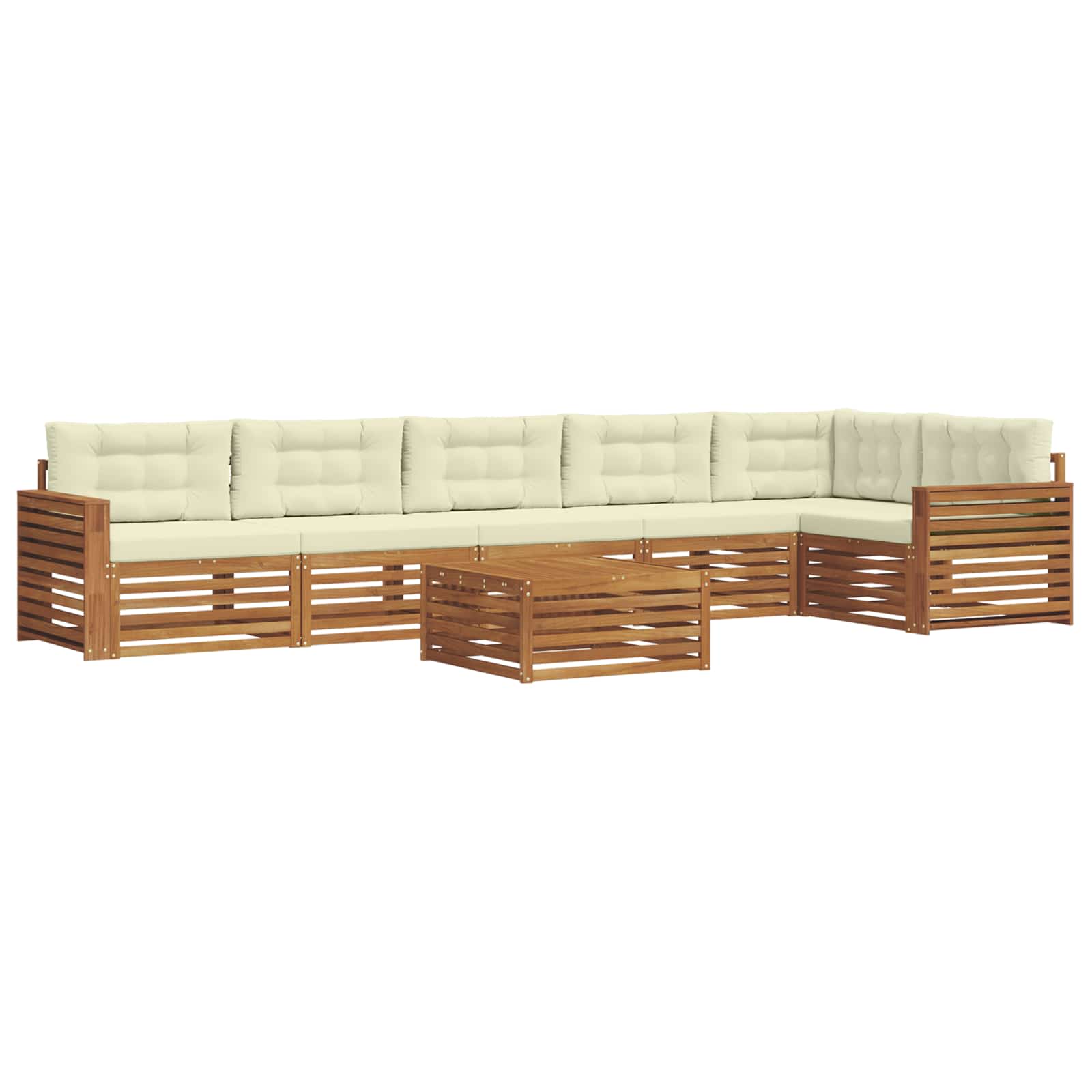 vidaXL Zestaw sof na zewnątrz z poduszką 7 pcs Naturalny i Kremowy
