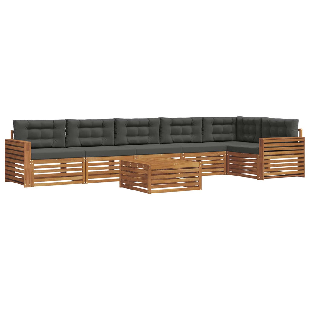 vidaXL Zestaw sof na zewnątrz z poduszką 7 pcs Naturalny i Antracytowy