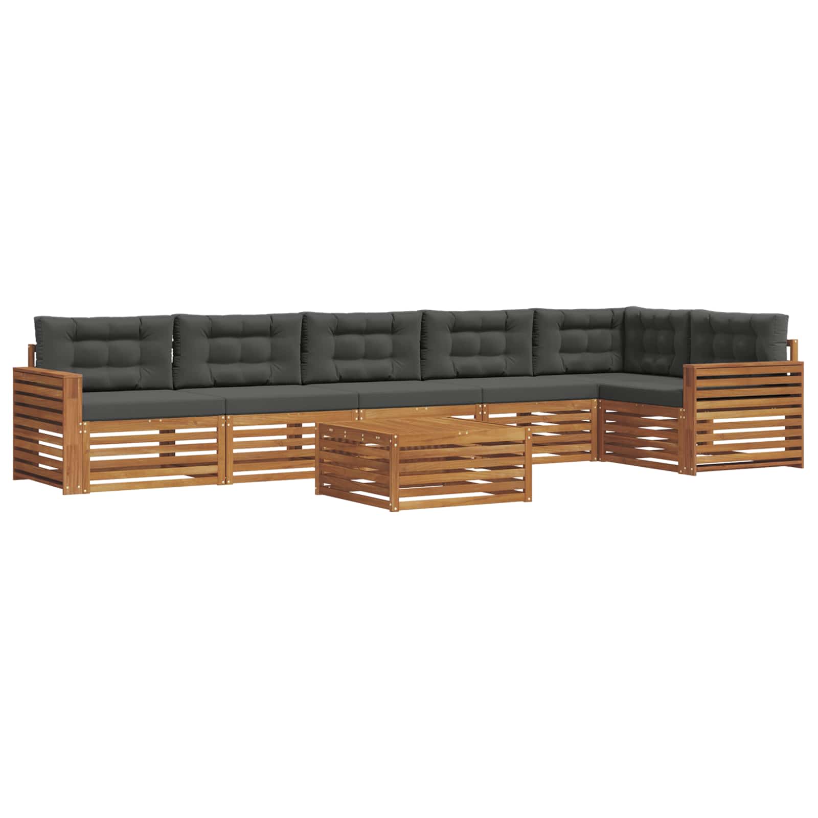 vidaXL Zestaw sof na zewnątrz z poduszką 7 pcs Naturalny i Antracytowy