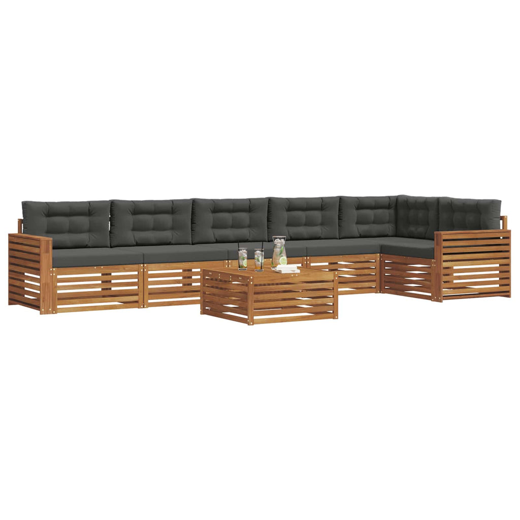 vidaXL Zestaw sof na zewnątrz z poduszką 7 pcs Naturalny i Antracytowy