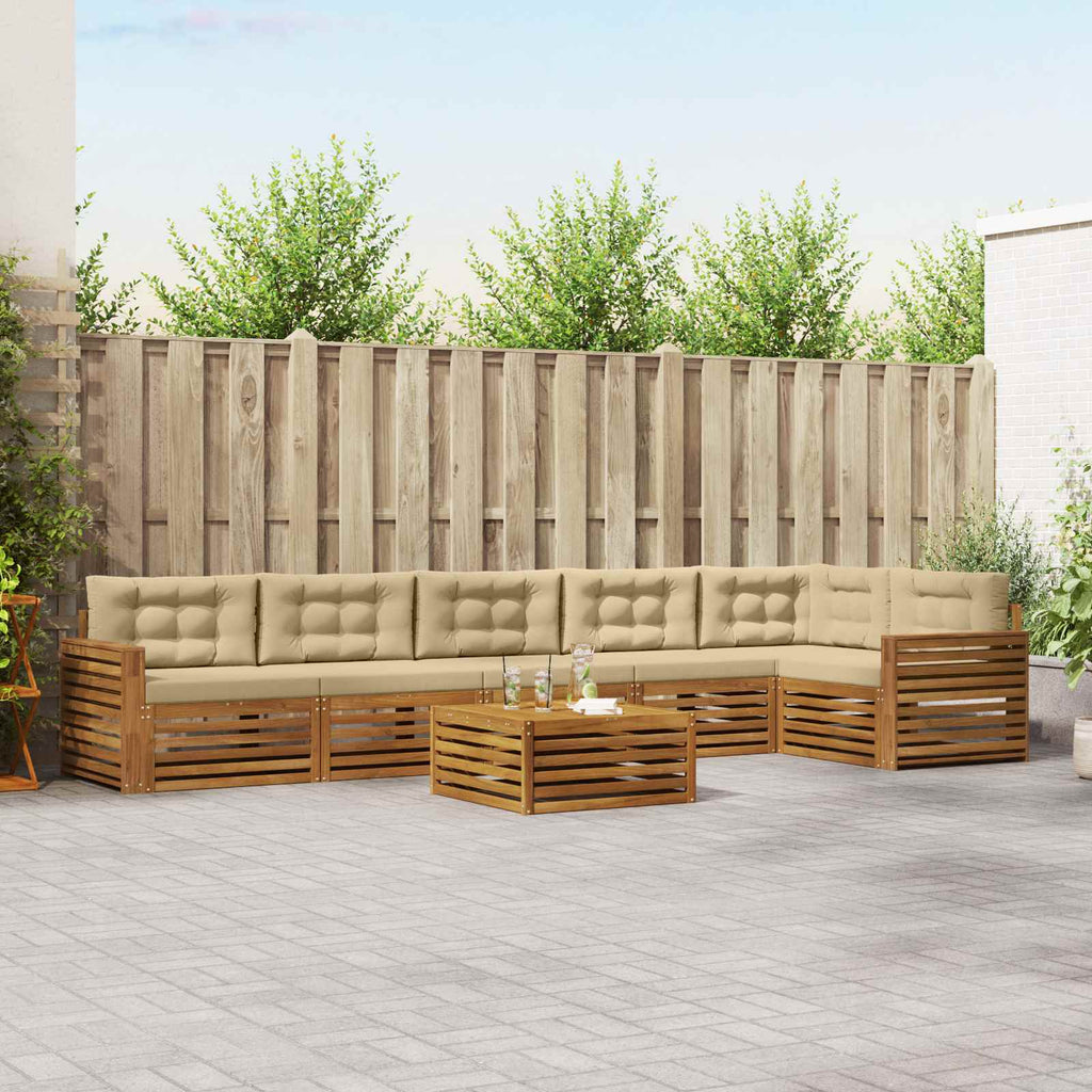 vidaXL Zestaw sof na zewnątrz z poduszką 7 pcs Naturalny i Beżowy