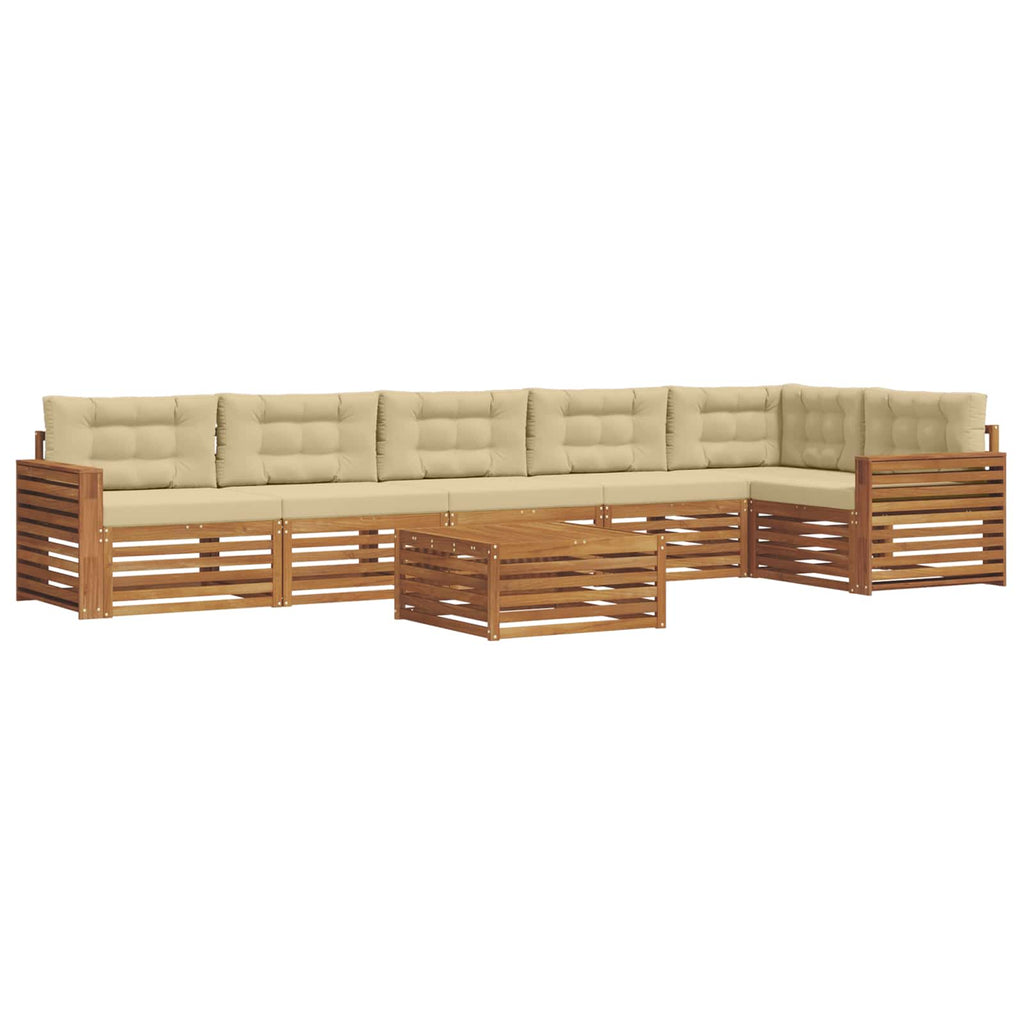 vidaXL Zestaw sof na zewnątrz z poduszką 7 pcs Naturalny i Beżowy