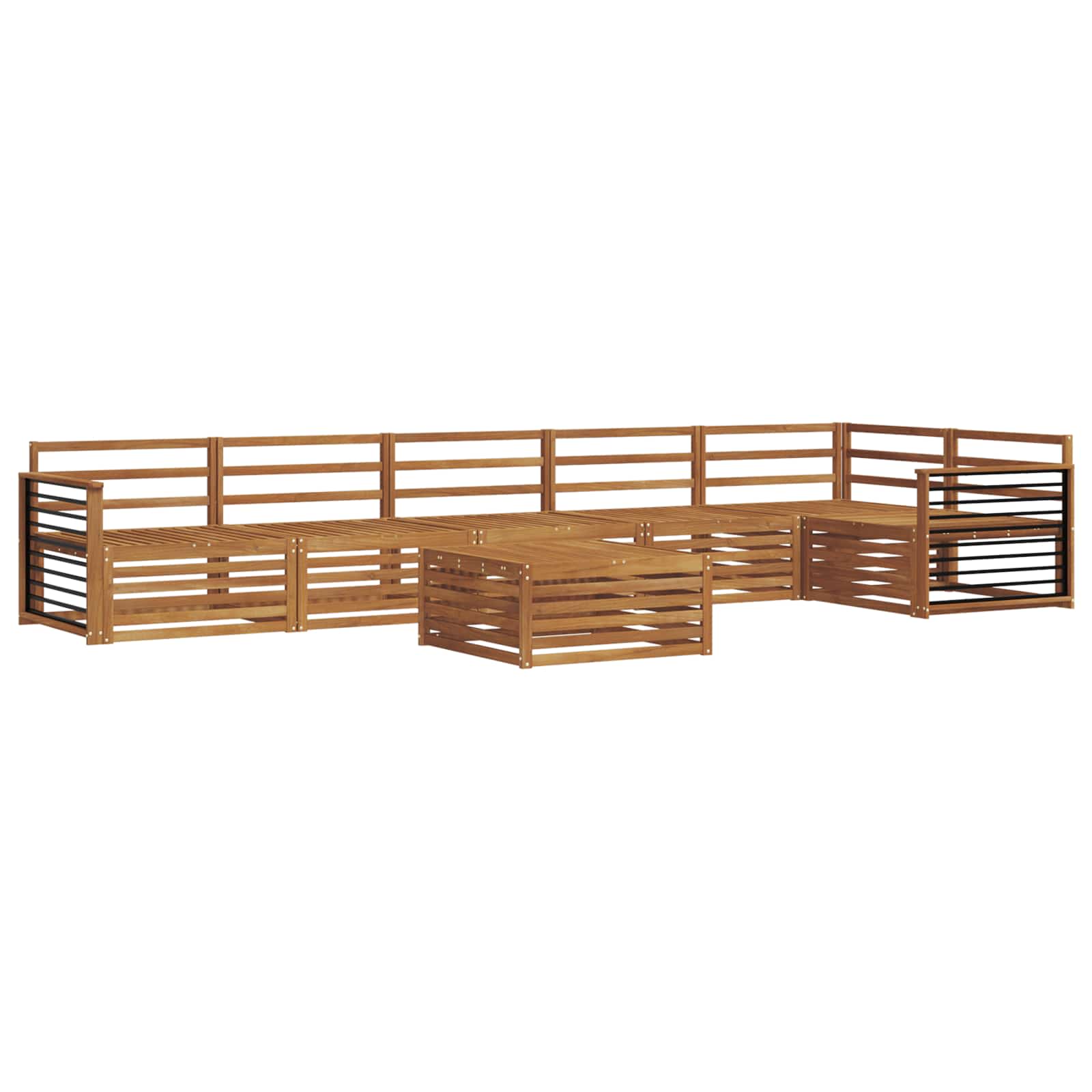 vidaXL Zestaw sof na zewnątrz 7 pcs Naturalny Lite Drewno Akacji