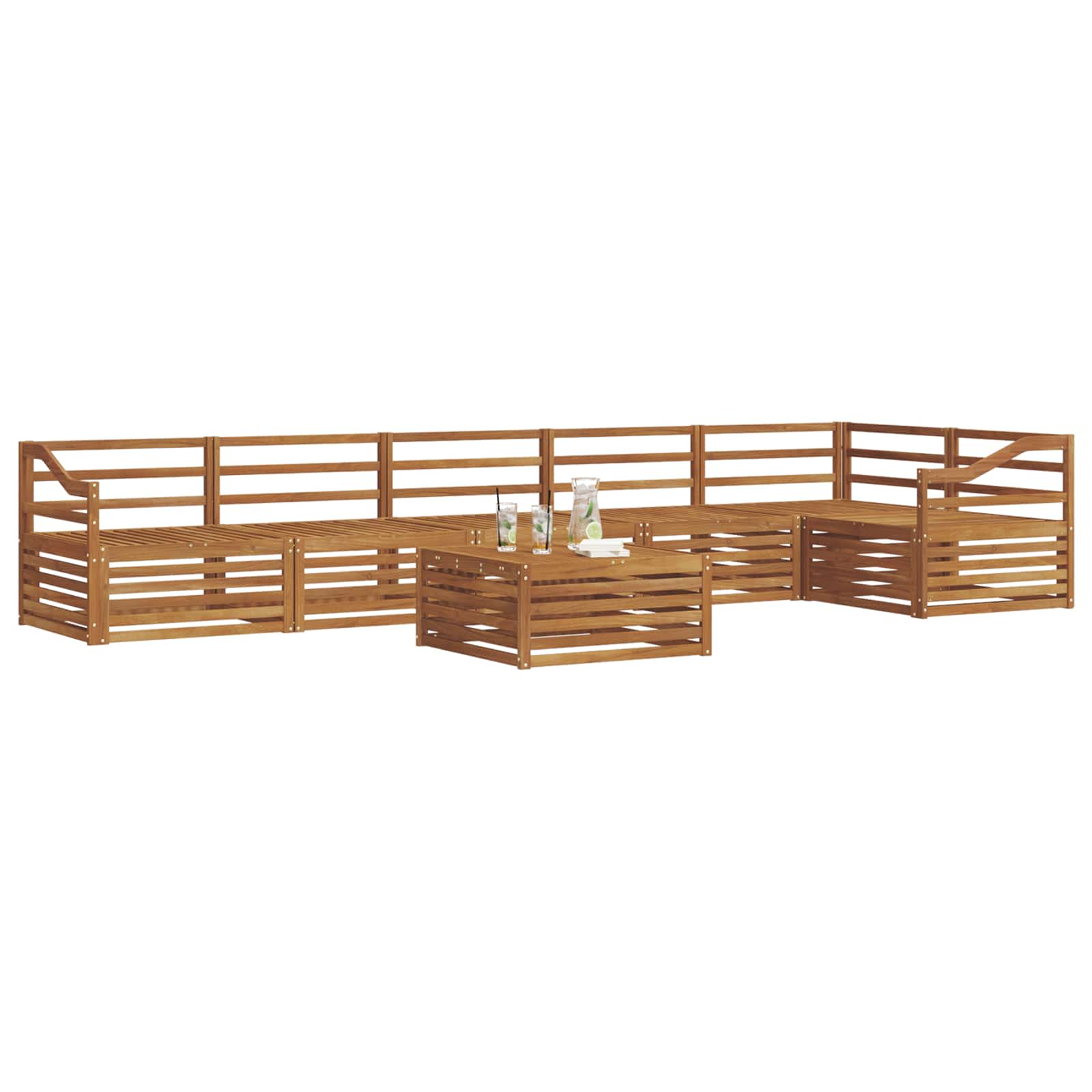 vidaXL Zestaw sof na zewnątrz 7 pcs Naturalny