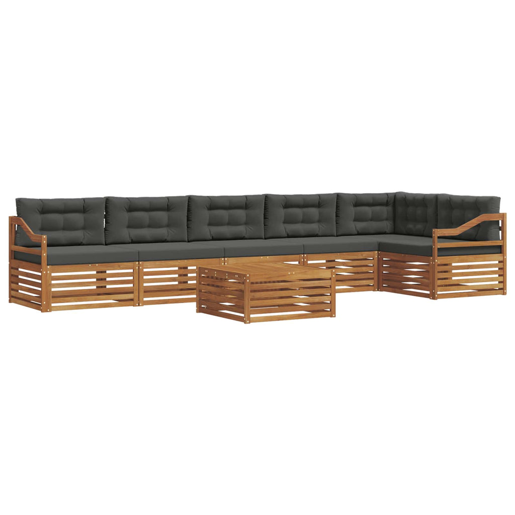 vidaXL Zestaw sof na zewnątrz z poduszką 7 pcs Naturalny i Antracytowy