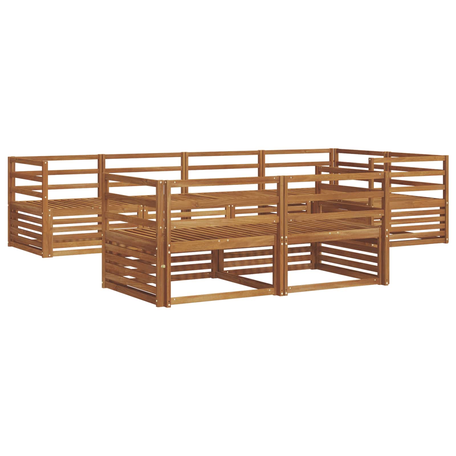 vidaXL Zestaw sof na zewnątrz 7 pcs Naturalny Lite Drewno Akacji