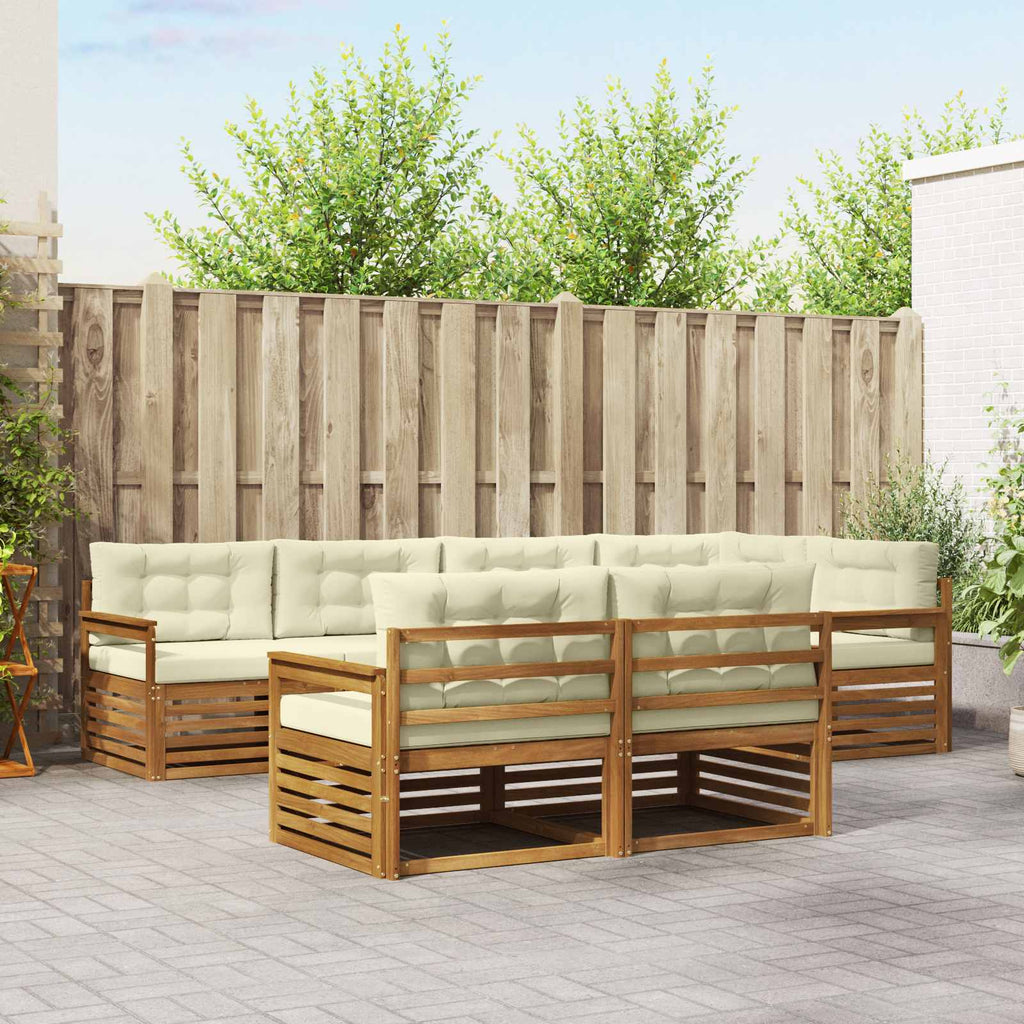 vidaXL Zestaw sof na zewnątrz z poduszką 7 pcs Naturalny i Kremowy