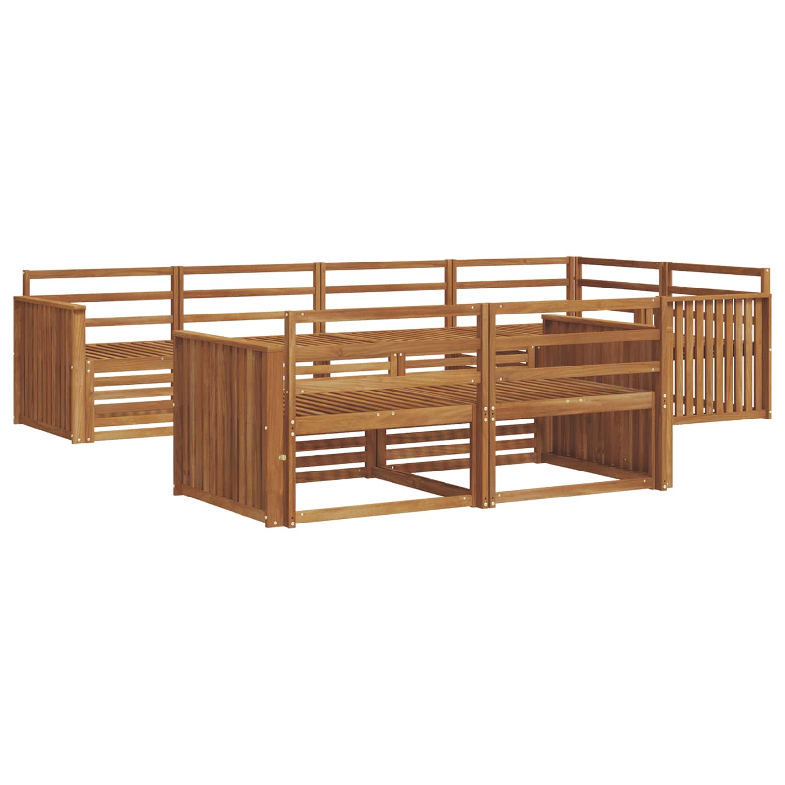 vidaXL Zestaw sof na zewnątrz 7 pcs Naturalny Lite Drewno Akacji
