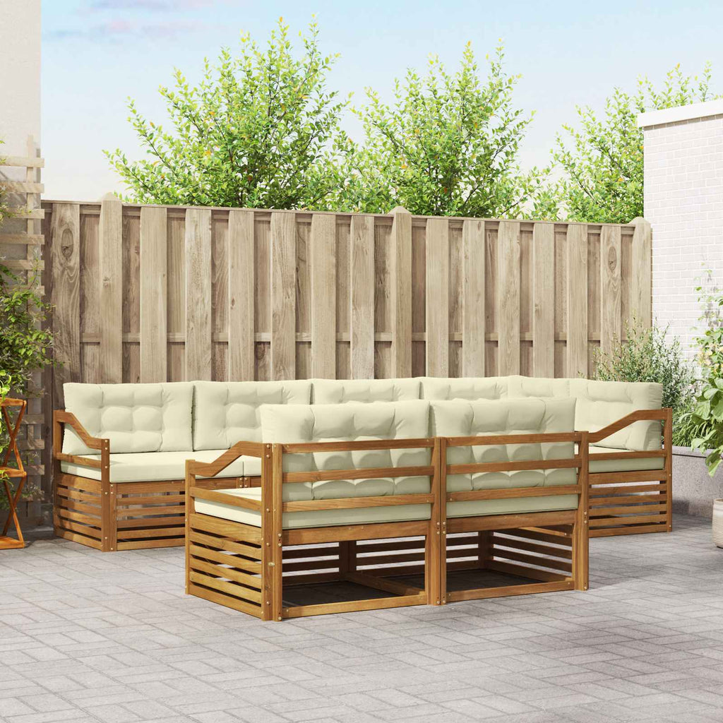 vidaXL Zestaw sof na zewnątrz z poduszką 7 pcs Naturalny i Kremowy
