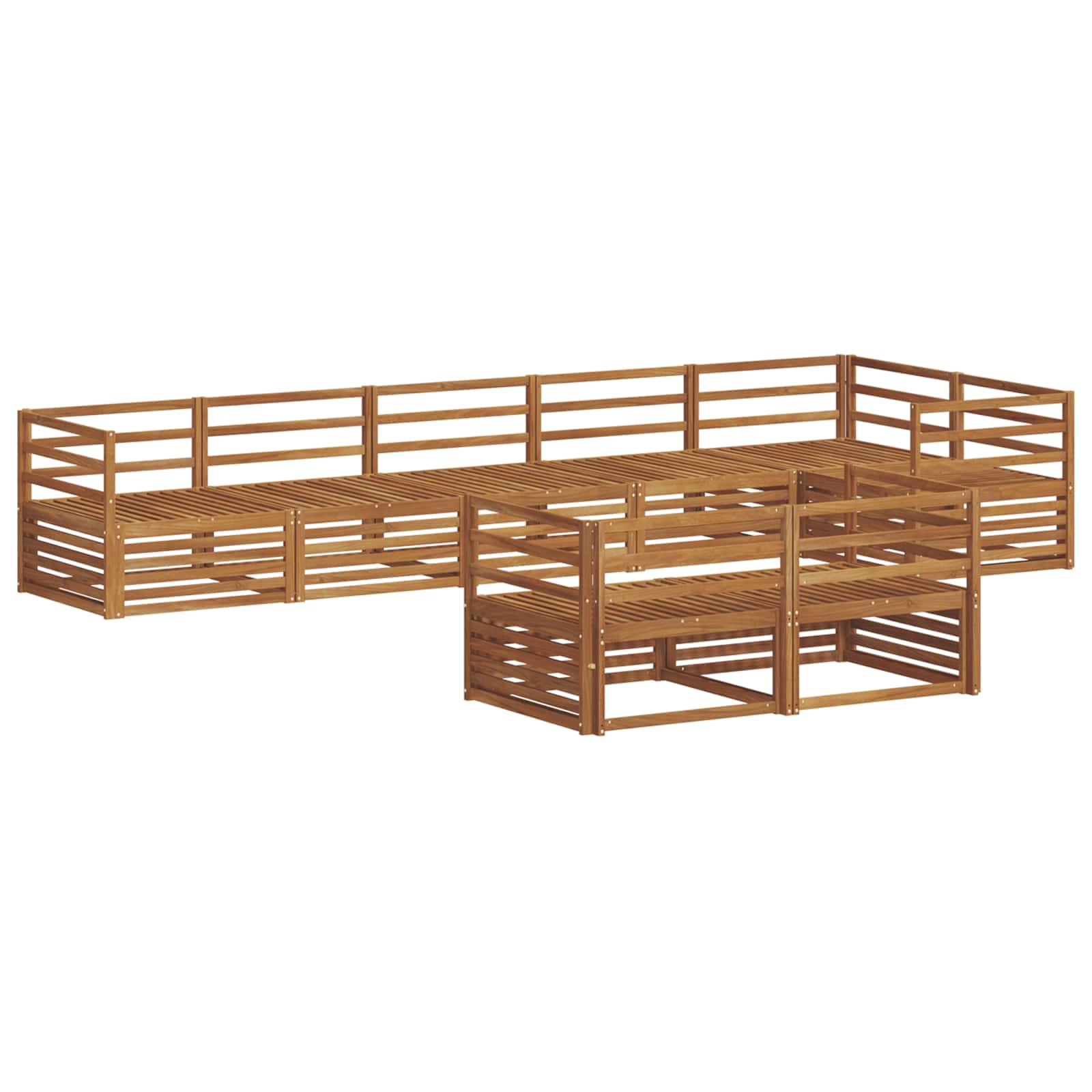 vidaXL Zestaw sof na zewnątrz 8 szt. Naturalny Lite Drewno Akacji