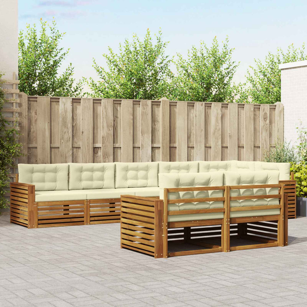 vidaXL Zestaw sof na zewnątrz z poduszką 8 pcs Naturalny i Kremowy