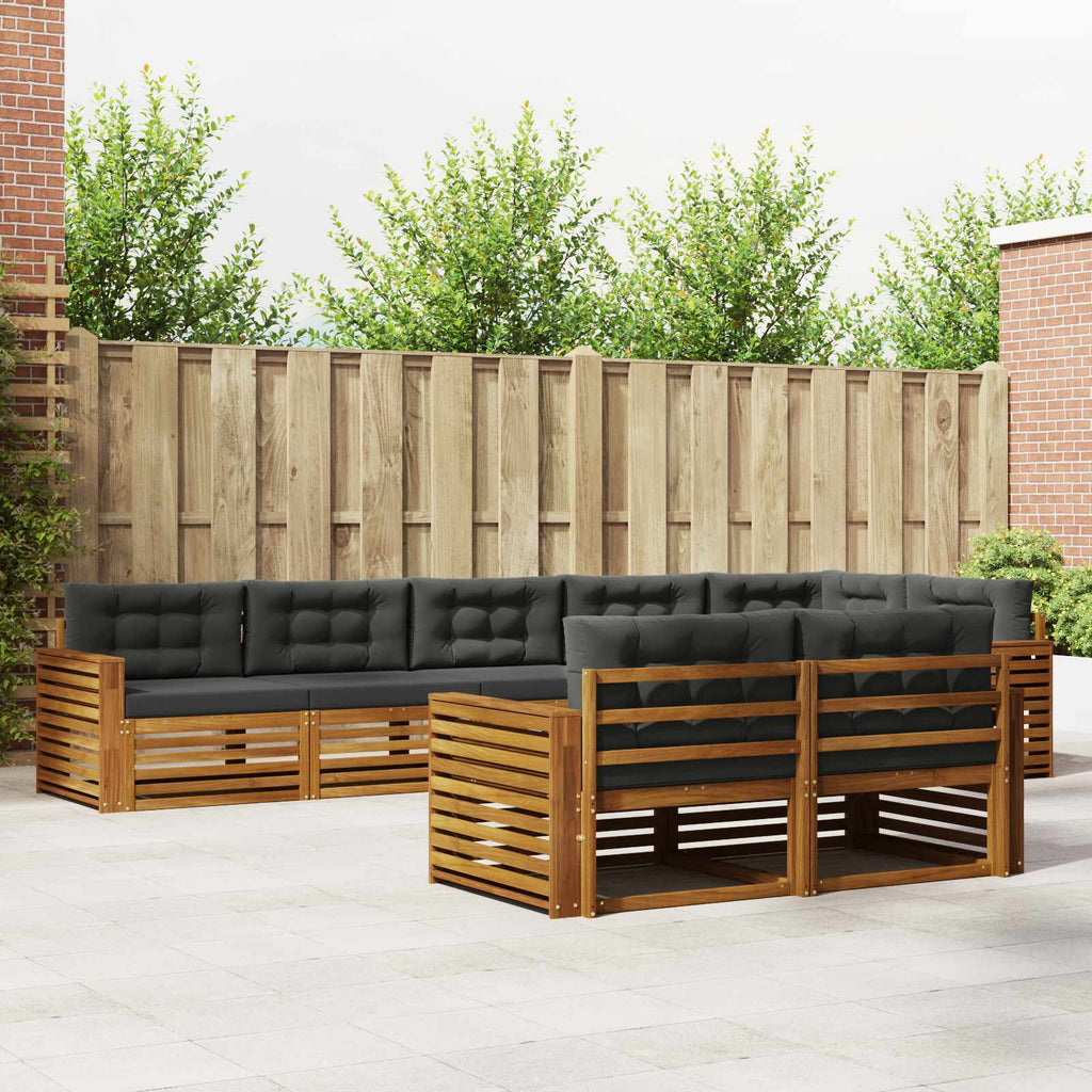 vidaXL Zestaw sof na zewnątrz z poduszką 8 pcs Naturalny i Antracytowy