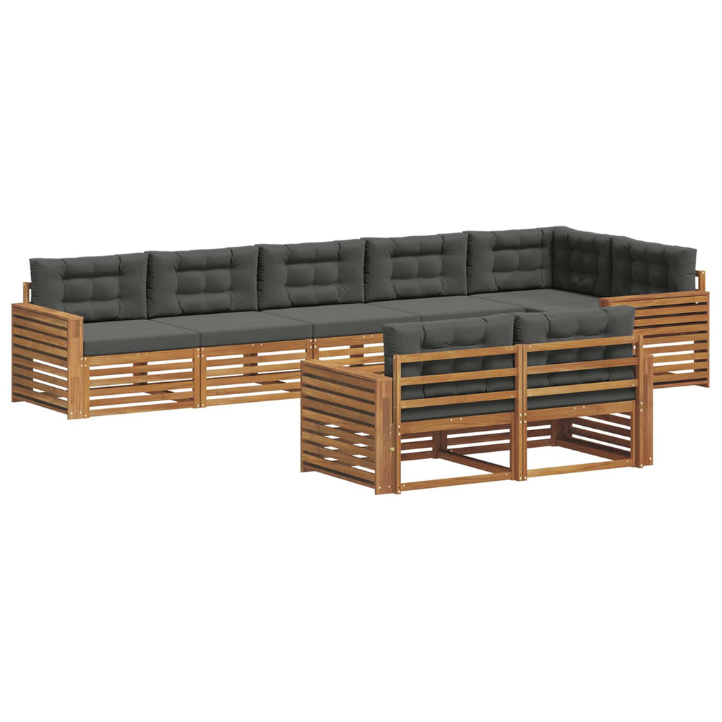 vidaXL Zestaw sof na zewnątrz z poduszką 8 pcs Naturalny i Antracytowy
