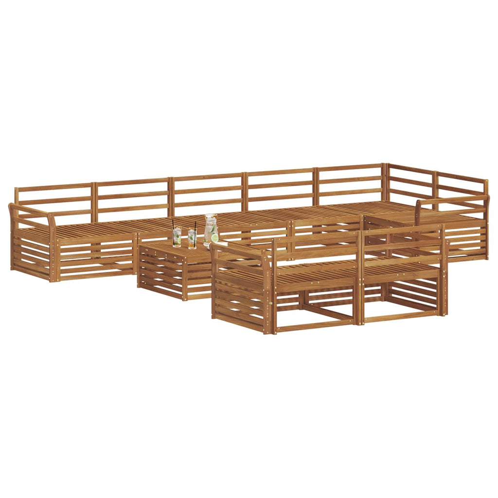 vidaXL Zestaw sof na zewnątrz 9 pcs Naturalny Lite Drewno Akacji